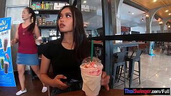 Starbucks coffee date with gorgeous big ass Asian teen girlfriend - Thailand on girlsporntube.one