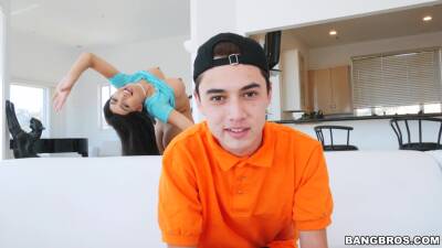 Lad fucks his premium Asian stepmom in both holes on girlsporntube.one