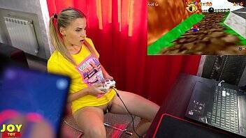 Letsplay Retro Game With Remote Vibrator in My Pussy - OrgasMario By Letty Black on girlsporntube.one