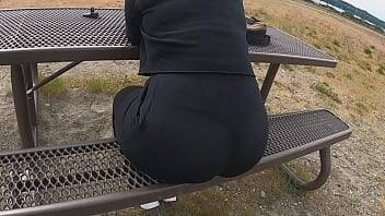 Public See Thru Yoga Pants Big Booty Wife on girlsporntube.one