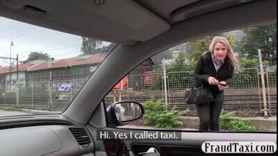 Hot blonde gets tricked by a taxi driver on girlsporntube.one