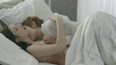 Softcore in bed for two lesbians with amazing lines on girlsporntube.one