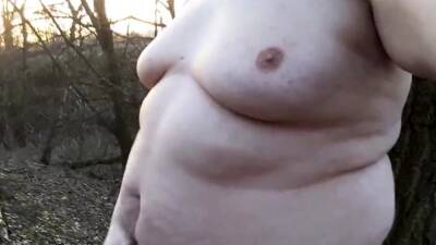 Chubby masturbates in the woods on girlsporntube.one