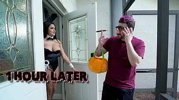 BANGBROS - Halloween Bunny Serena Santos Gives Horny Neighbor Logan Xander The Treat Of His Life on girlsporntube.one