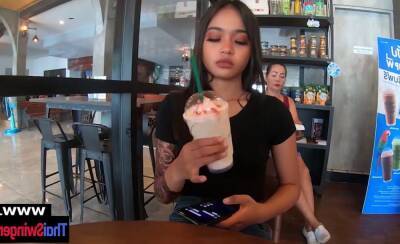 Real amateur Thai GF Ting needs a quickie fuck after her cappuccino - Thailand on girlsporntube.one