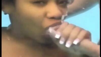 Black woman sucking 2 cocks underwater on girlsporntube.one