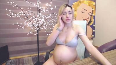 Pregnant blonde on cam earning pocket money on girlsporntube.one