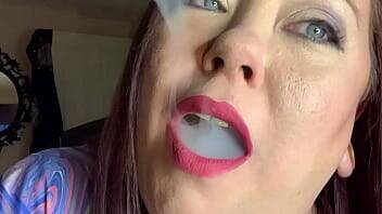 BBW Mistress Tina Snua Smoking A Cork Cigarette With Nose Exhales, Snap Inhales, Smoke Rings & Drifting - Britain on girlsporntube.one