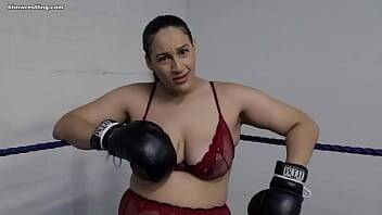 Curvy BBW Boxing in Lingerie on girlsporntube.one