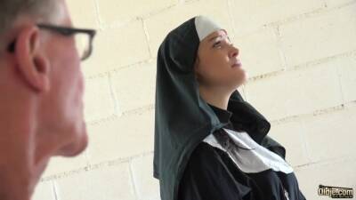 Young and beautiful nun gets nasty with senior man on girlsporntube.one