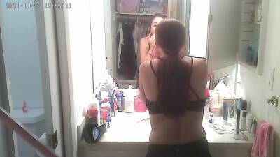 Japanese amateur wife getting undressed for shower and taking off her makeup - Japan on girlsporntube.one