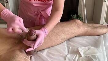 A lot of semen during ejaculation on depilation on girlsporntube.one