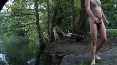 Skinny-dip in public, getting caught naked, cum outdoors on girlsporntube.one