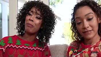 Stepmom and teen whore wish a merry christmas- Misty Stone, Sarah Lace - Usa on girlsporntube.one