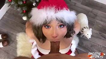 Sexy Elf Girl for Christmas Instead of Toys - Deepthroat and Sex in Different Poses on girlsporntube.one