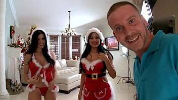 BANGBROS - Bubble Butt Christmas Special Featuring Rebeca Linares & Abella Anderson on girlsporntube.one