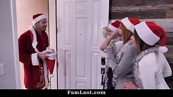 Horny Moms Share Young Stepson on Christmas Party Evening on girlsporntube.one