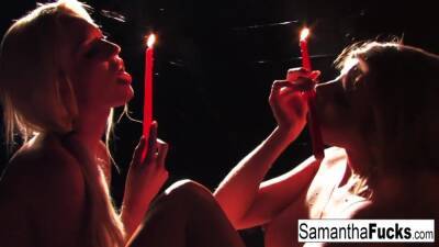 Samantha & Victoria Play With Candle Wax - Victoria white on girlsporntube.one