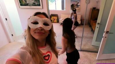 Teen BFFs pleads for Donnie's quietness on girlsporntube.one