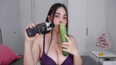 Asmr Wan - Scrathing, Tapping On My Body At Last - Cucumber Licking on girlsporntube.one