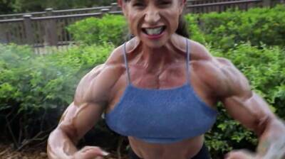 Hughe pecs Flex, neck tendons on girlsporntube.one