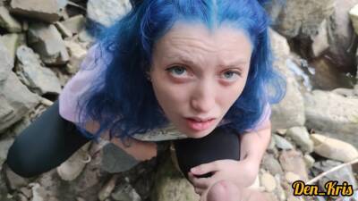 Cute Schoolgirl With Blue Hair Gives Blowjob And Sex To Get Cum On Face on girlsporntube.one