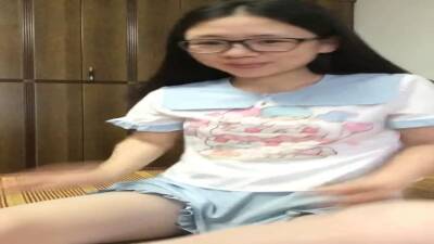 Cute Chinese Teen in Glasses With Hairy Pussy - WATCH PART 2 ON teencamslive.com - China on girlsporntube.one