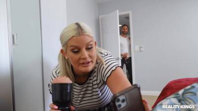 Thick ass blonde mom in pure intimacy in her room on girlsporntube.one