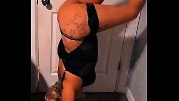 Inverted wall twerking teen stripper step sister on girlsporntube.one