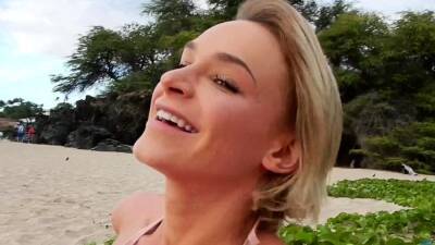 Hot blonde beach sex and a facial on girlsporntube.one