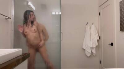 Steamy Glass Shower: Hot Couple On Vacation on girlsporntube.one