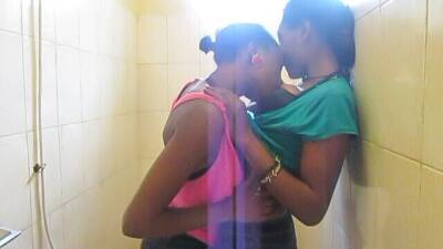 Hot Black Lesbians Playing With Eachother in Bathroom on girlsporntube.one