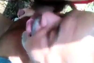 Daddy bear sucking cock in forest on girlsporntube.one