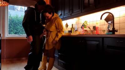 Foreplay In Rainwear In The Kitchen on girlsporntube.one