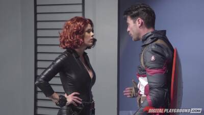 Captain America fucks ginger woman with fake tits and juicy ass Peta Jensen on girlsporntube.one