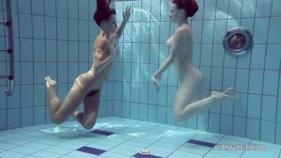 Katrin Swims And Strips Lucy In The Swimming Pool on girlsporntube.one