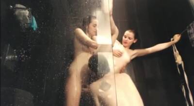 Extremely Lucky Dude Fucks 2 Hot Bitches in the Shower on girlsporntube.one