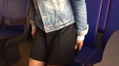 Risky ride in a dutch train without panties (PUBLIC PUSSY FLASHING) - Netherlands on girlsporntube.one