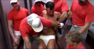 Brutal restroom gangbang on girlsporntube.one