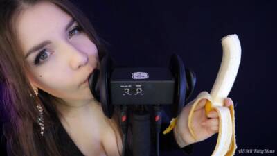 Kittyklaw Asmr Banana 3 Dio Licking Mouth Sounds Video on girlsporntube.one