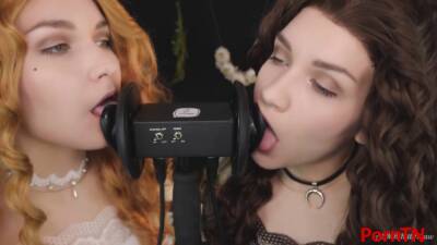 Kittyklaw Asmr - Patreon Asmr Twin Witches - Ear Licking - Mouth Sound on girlsporntube.one