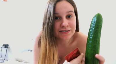 Teen masturbation with big cucumber till orgasm - Ellie Lush - Germany on girlsporntube.one