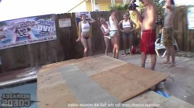 Spring break back yard best homemade skin to win wet tshirt contest on girlsporntube.one