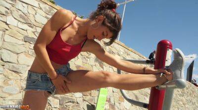 Sexercise - sexy sporty Spanish teen julia roca fucked after workout on the beach - Spain on girlsporntube.one