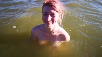 Public Of On The Beach. Undress And Drink Urine on girlsporntube.one