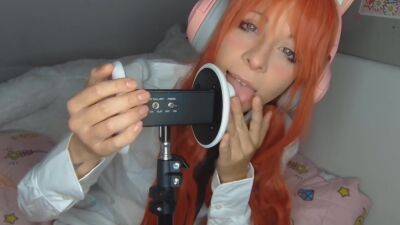 Ahegao Asmr Ear Licking Cute Girl Makima Cosplay Deep Relaxation on girlsporntube.one