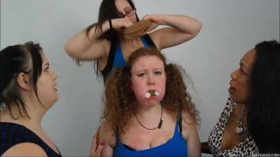 Thick Redheaded Bondage Slut Heavily Gagged By Three Lezdom Mistresses - Usa on girlsporntube.one