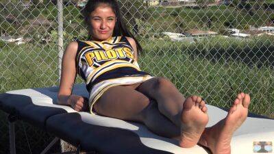 Public Voyeur Sunbathing Cheerleader Feet No Panties on girlsporntube.one