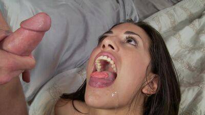 Appealing Latina teen swallows after getting laid like a pro on girlsporntube.one