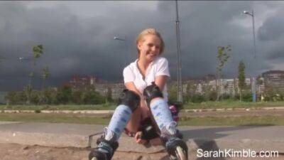 Sweet Sarah Kimble Roller Blade On The Part And Showing Her Pussy Closeup Naked Outdoor on girlsporntube.one